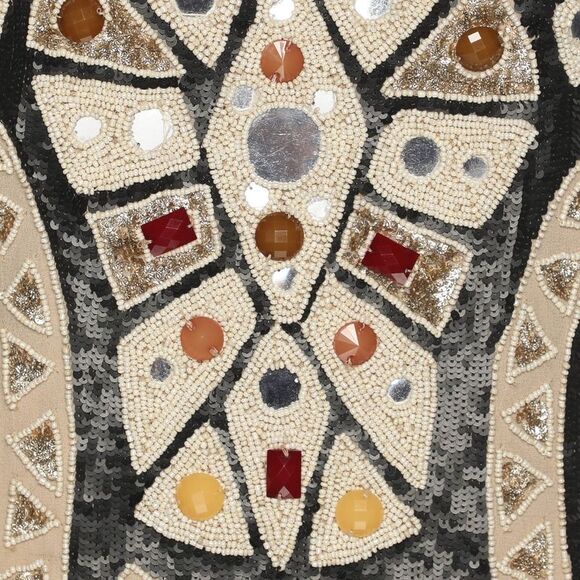 Needle & Thread Black Multicolor Sequin And Bead Embellished Sleeveless Top L - Picture 3 of 7